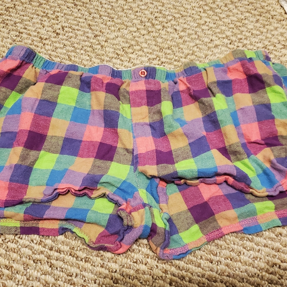 Tarea By Rue21 Womens XL Green, Blue, Pink, And Purple Checkered Pajama Shorts